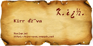 Kirr Éva névjegykártya